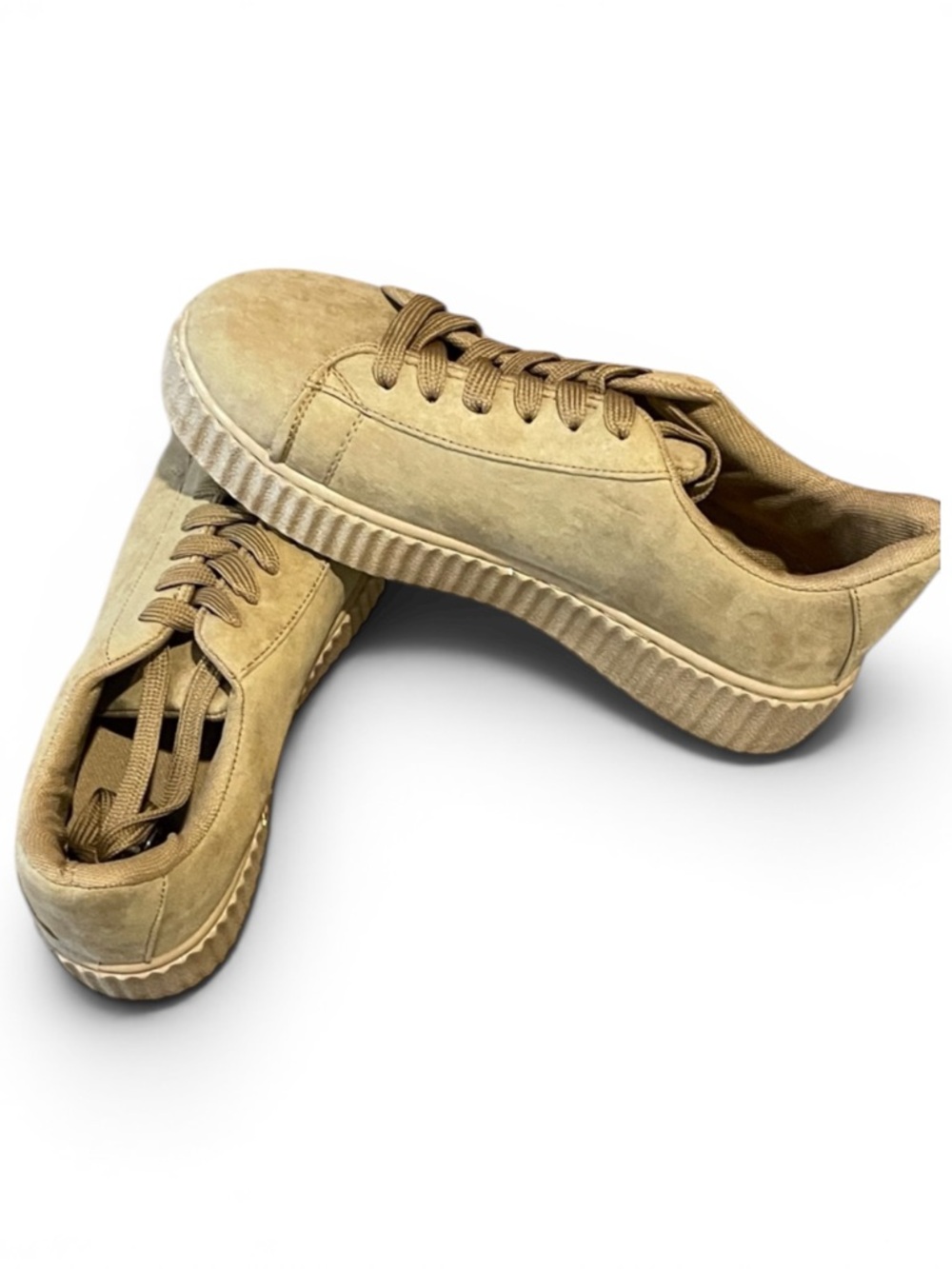 ‼️$7‼️H2K Hannah Suede Platform Sneakers Tan NWB